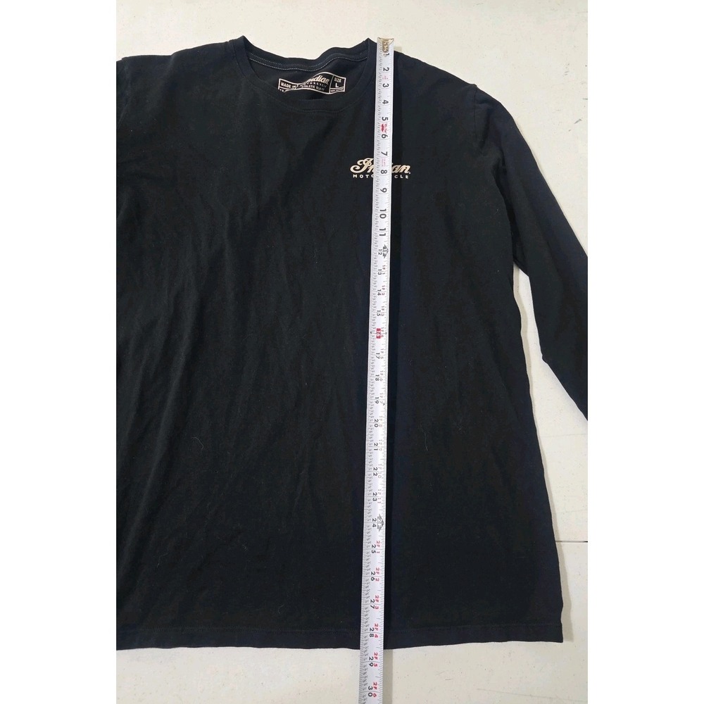 Indian Motorcycle T-Shirt Mens L Long Sleeve Black Organic Cotton USA Made - Picture 9 of 13